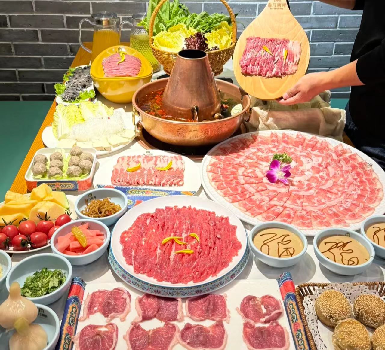 Traditional Beijing hotpot served in a cozy winter .jpg